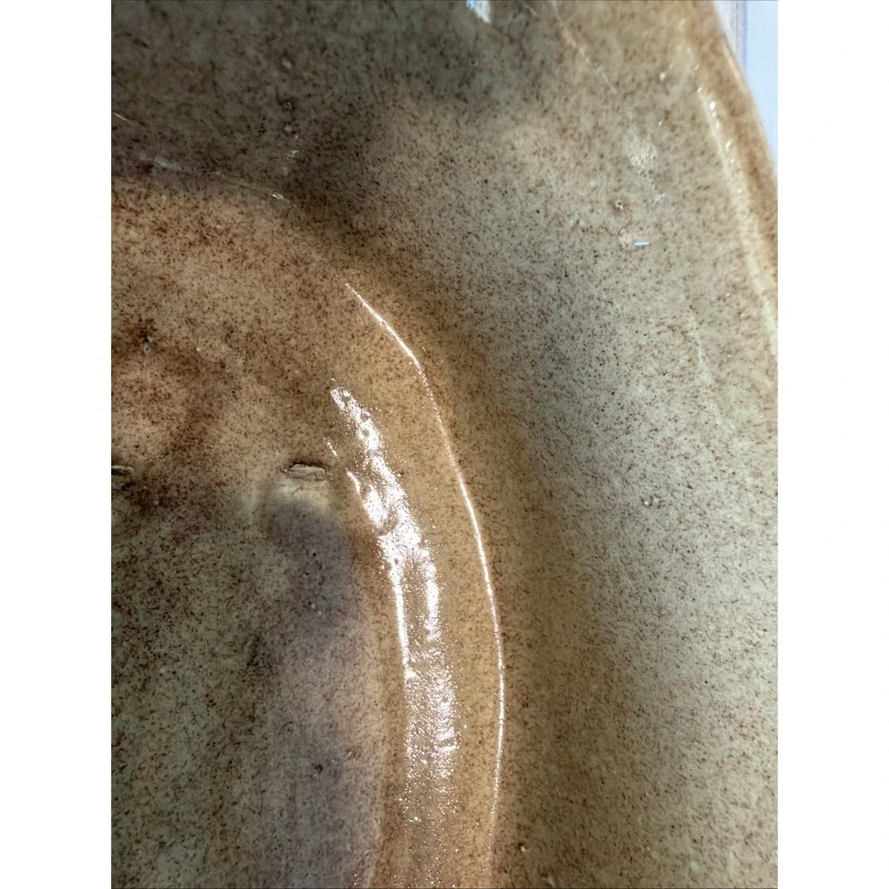 Handcrafted Studio Pottery Tan/olive Planter Oval Organic Shape